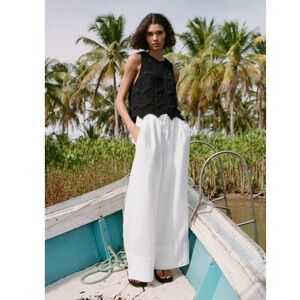 Zara White Linen Trousers
